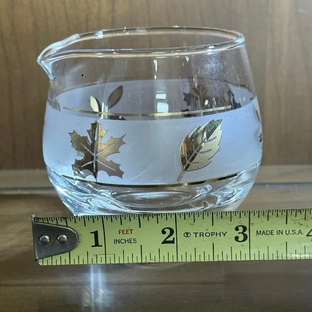 Vintage Libbey Golden Foliage creamer MCM drinkware barware serve-ware